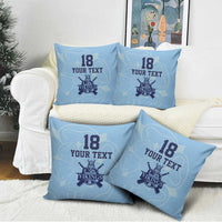 Custom Yorkshire Viking Spirit Pillow Cover White Rose of York Blue Version - Wonder Print Shop