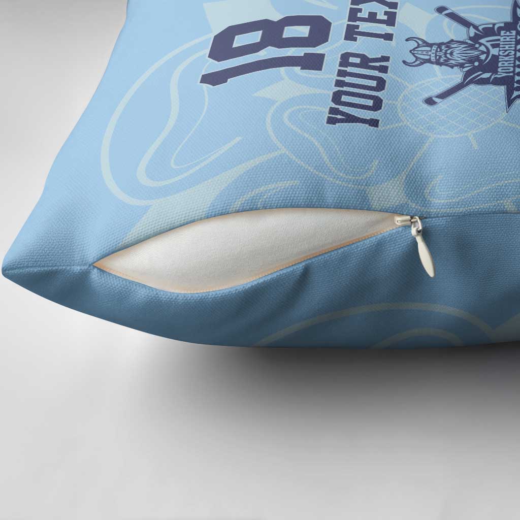 Custom Yorkshire Viking Spirit Pillow Cover White Rose of York Blue Version - Wonder Print Shop