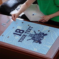 Custom Yorkshire Viking Spirit Puzzle White Rose of York Blue Version - Wonder Print Shop