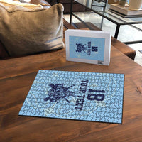 Custom Yorkshire Viking Spirit Puzzle White Rose of York Blue Version - Wonder Print Shop