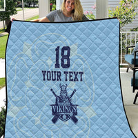 Custom Yorkshire Viking Spirit Quilt White Rose of York Blue Version - Wonder Print Shop