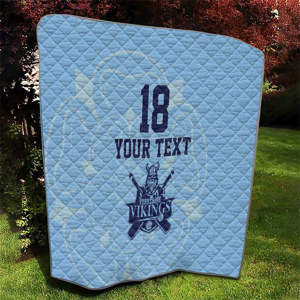 Custom Yorkshire Viking Spirit Quilt White Rose of York Blue Version - Wonder Print Shop