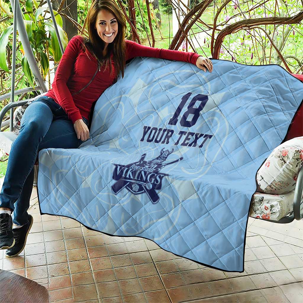 Custom Yorkshire Viking Spirit Quilt White Rose of York Blue Version - Wonder Print Shop