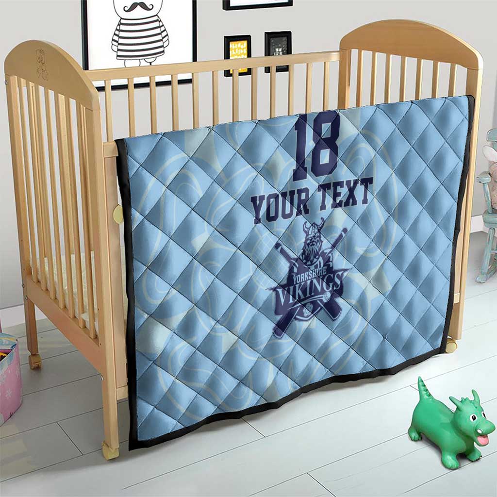 Custom Yorkshire Viking Spirit Quilt White Rose of York Blue Version - Wonder Print Shop