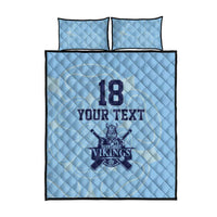 Custom Yorkshire Viking Spirit Quilt Bed Set White Rose of York Blue Version - Wonder Print Shop