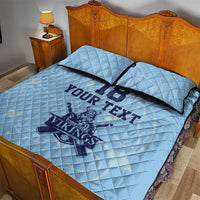 Custom Yorkshire Viking Spirit Quilt Bed Set White Rose of York Blue Version - Wonder Print Shop