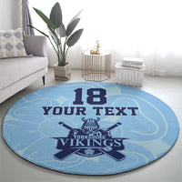Custom Yorkshire Viking Spirit Round Carpet White Rose of York Blue Version - Wonder Print Shop