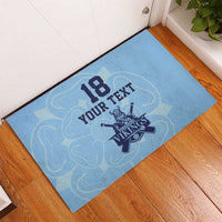 Custom Yorkshire Viking Spirit Rubber Doormat White Rose of York Blue Version - Wonder Print Shop