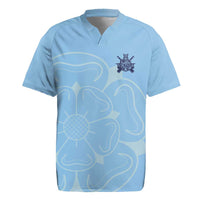 Custom Yorkshire Viking Spirit Rugby Jersey White Rose of York Blue Version - Wonder Print Shop