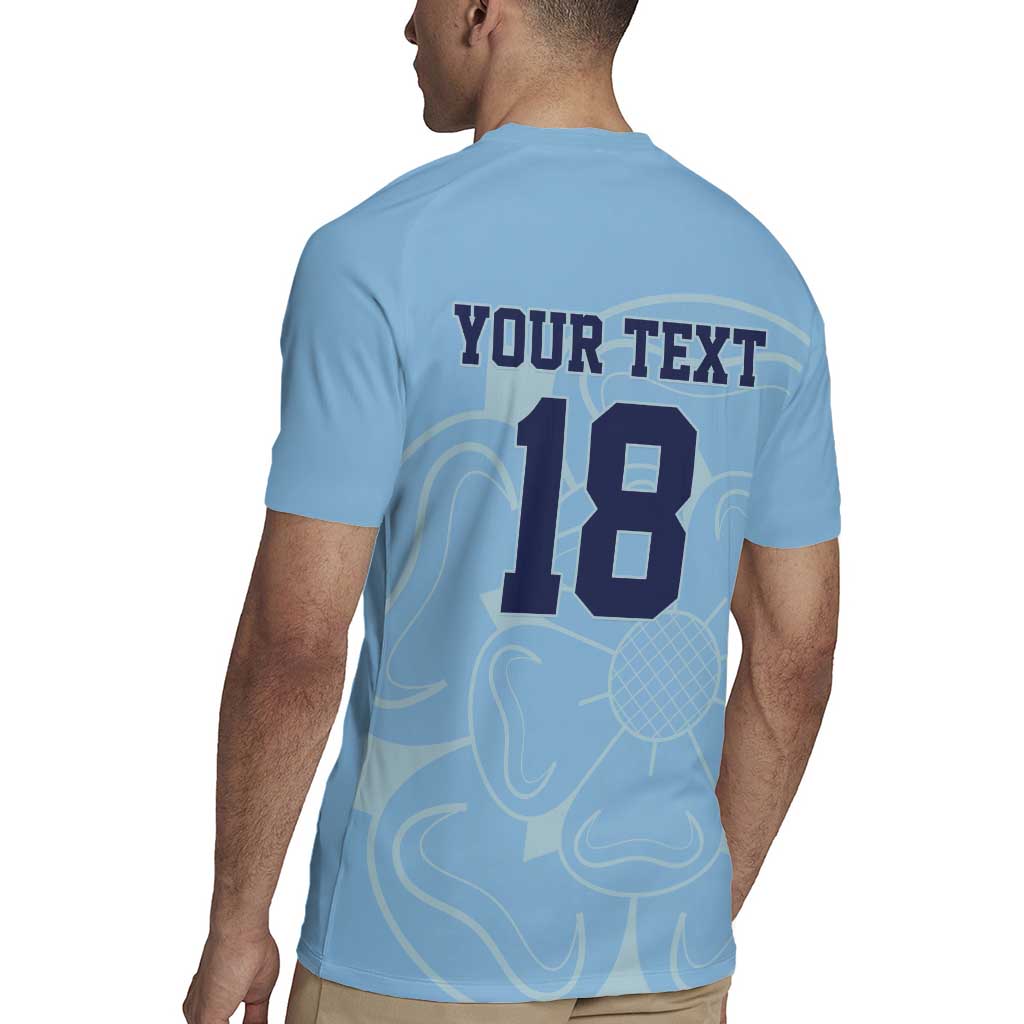 Custom Yorkshire Viking Spirit Rugby Jersey White Rose of York Blue Version - Wonder Print Shop