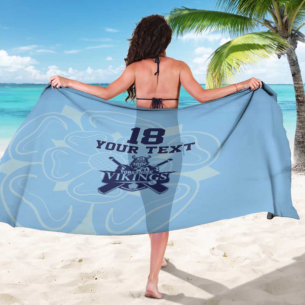 Custom Yorkshire Viking Spirit Sarong White Rose of York Blue Version - Wonder Print Shop