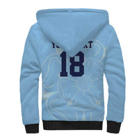 Custom Yorkshire Viking Spirit Sherpa Hoodie White Rose of York Blue Version - Wonder Print Shop