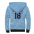 Custom Yorkshire Viking Spirit Sherpa Hoodie White Rose of York Blue Version - Wonder Print Shop