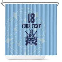 Custom Yorkshire Viking Spirit Shower Curtain White Rose of York Blue Version - Wonder Print Shop