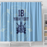 Custom Yorkshire Viking Spirit Shower Curtain White Rose of York Blue Version - Wonder Print Shop