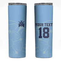 Custom Yorkshire Viking Spirit Skinny Tumbler White Rose of York Blue Version - Wonder Print Shop