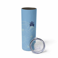 Custom Yorkshire Viking Spirit Skinny Tumbler White Rose of York Blue Version - Wonder Print Shop