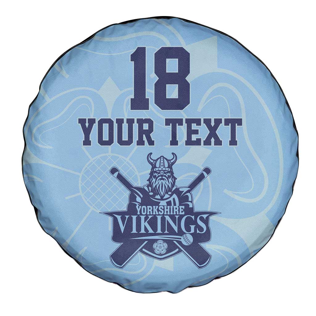 Custom Yorkshire Viking Spirit Spare Tire Cover White Rose of York Blue Version - Wonder Print Shop
