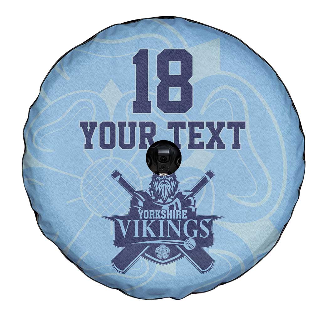 Custom Yorkshire Viking Spirit Spare Tire Cover White Rose of York Blue Version - Wonder Print Shop