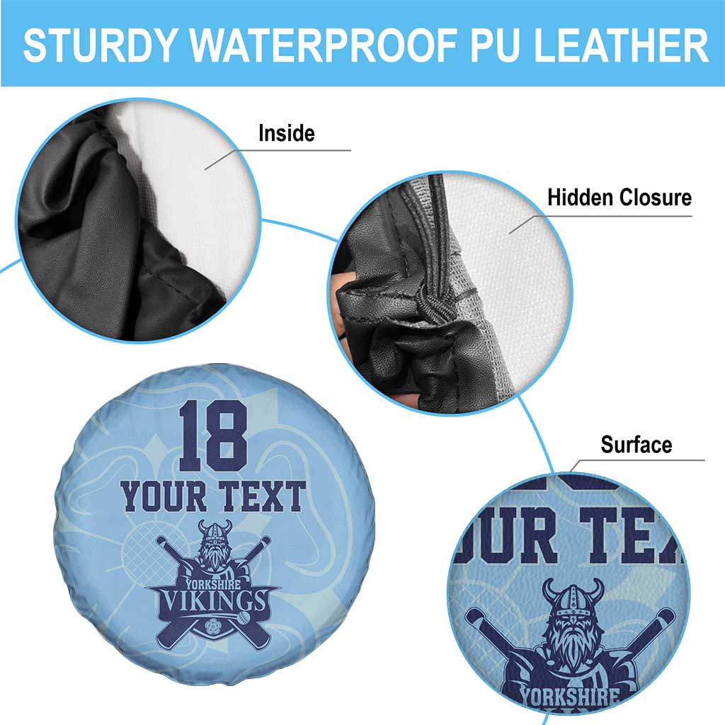 Custom Yorkshire Viking Spirit Spare Tire Cover White Rose of York Blue Version - Wonder Print Shop