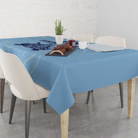 Custom Yorkshire Viking Spirit Tablecloth White Rose of York Blue Version - Wonder Print Shop