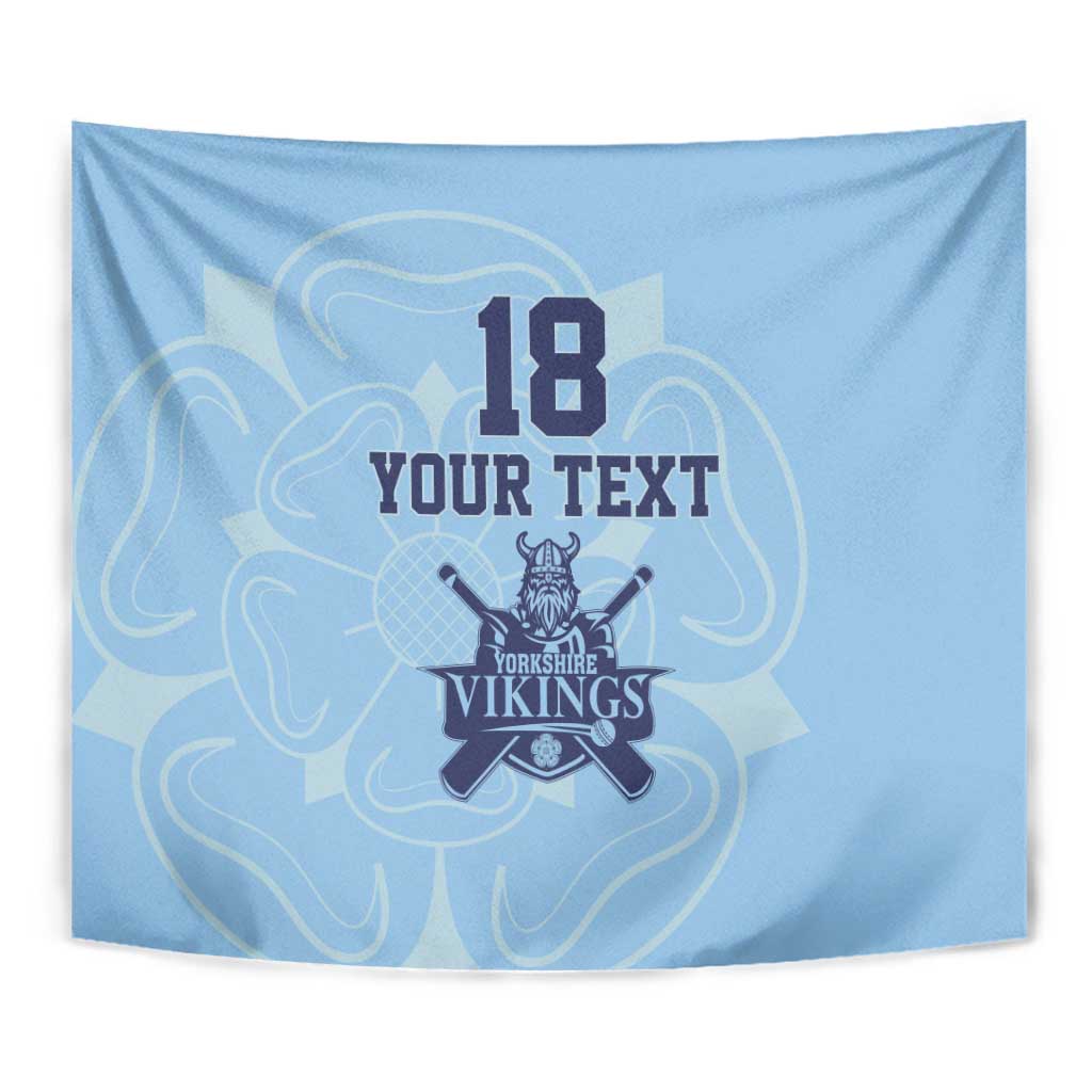 Custom Yorkshire Viking Spirit Tapestry White Rose of York Blue Version - Wonder Print Shop