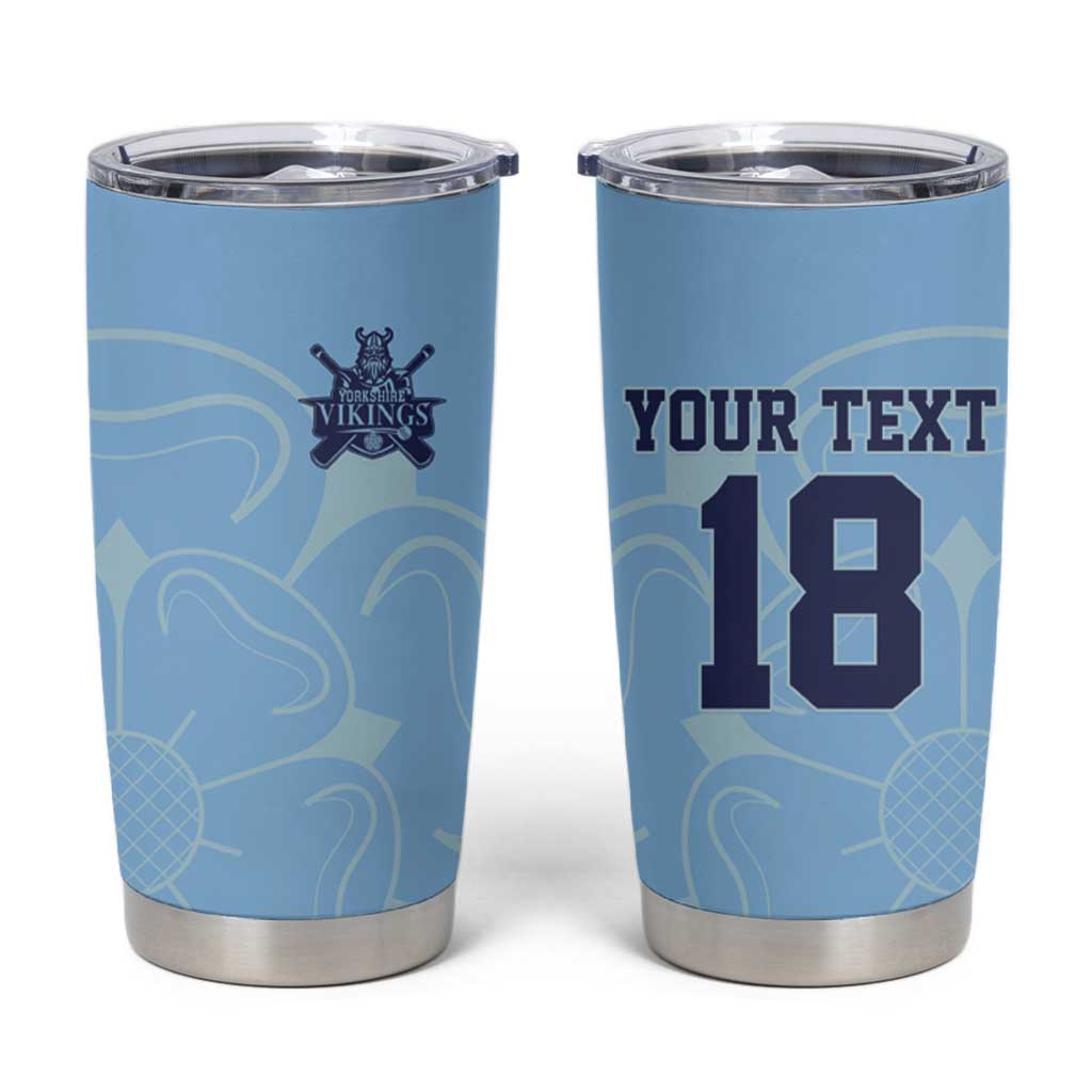 Custom Yorkshire Viking Spirit Tumbler Cup White Rose of York Blue Version - Wonder Print Shop