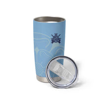 Custom Yorkshire Viking Spirit Tumbler Cup White Rose of York Blue Version - Wonder Print Shop