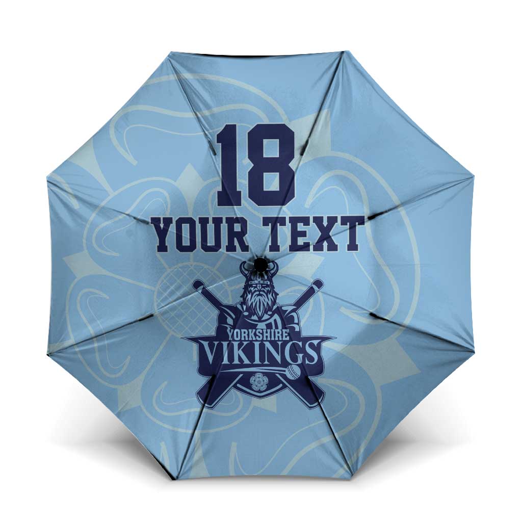 Custom Yorkshire Viking Spirit Umbrella White Rose of York Blue Version - Wonder Print Shop