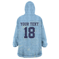 Custom Yorkshire Viking Spirit Wearable Blanket Hoodie White Rose of York Blue Version - Wonder Print Shop
