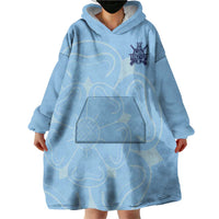 Custom Yorkshire Viking Spirit Wearable Blanket Hoodie White Rose of York Blue Version - Wonder Print Shop