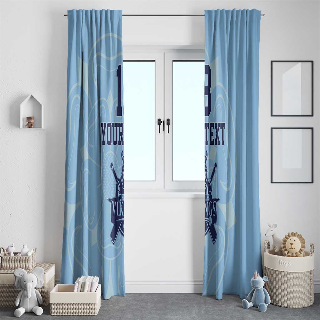 Custom Yorkshire Viking Spirit Window Curtain White Rose of York Blue Version - Wonder Print Shop