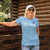 Custom Yorkshire Viking Spirit Women Polo Shirt White Rose of York Blue Version - Wonder Print Shop