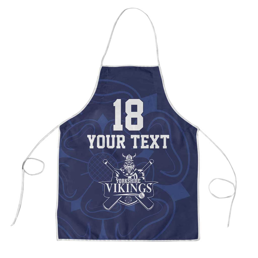 Custom Yorkshire Viking Spirit Apron White Rose of York Navy Version - Wonder Print Shop
