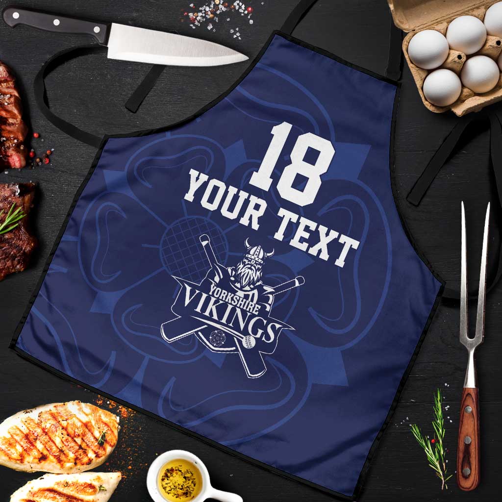 Custom Yorkshire Viking Spirit Apron White Rose of York Navy Version - Wonder Print Shop
