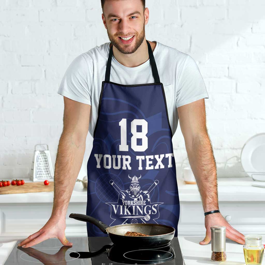 Custom Yorkshire Viking Spirit Apron White Rose of York Navy Version - Wonder Print Shop