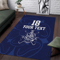 Custom Yorkshire Viking Spirit Area Rug White Rose of York Navy Version - Wonder Print Shop