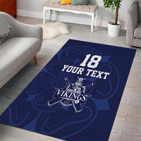 Custom Yorkshire Viking Spirit Area Rug White Rose of York Navy Version - Wonder Print Shop