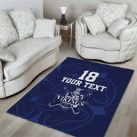 Custom Yorkshire Viking Spirit Area Rug White Rose of York Navy Version - Wonder Print Shop
