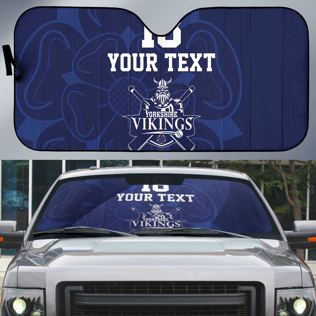 Custom Yorkshire Viking Spirit Auto Sun Shade White Rose of York Navy Version - Wonder Print Shop