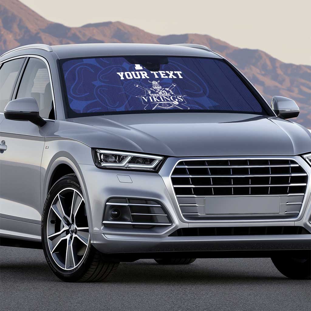 Custom Yorkshire Viking Spirit Auto Sun Shade White Rose of York Navy Version - Wonder Print Shop
