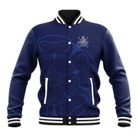Custom Yorkshire Viking Spirit Baseball Jacket White Rose of York Navy Version - Wonder Print Shop
