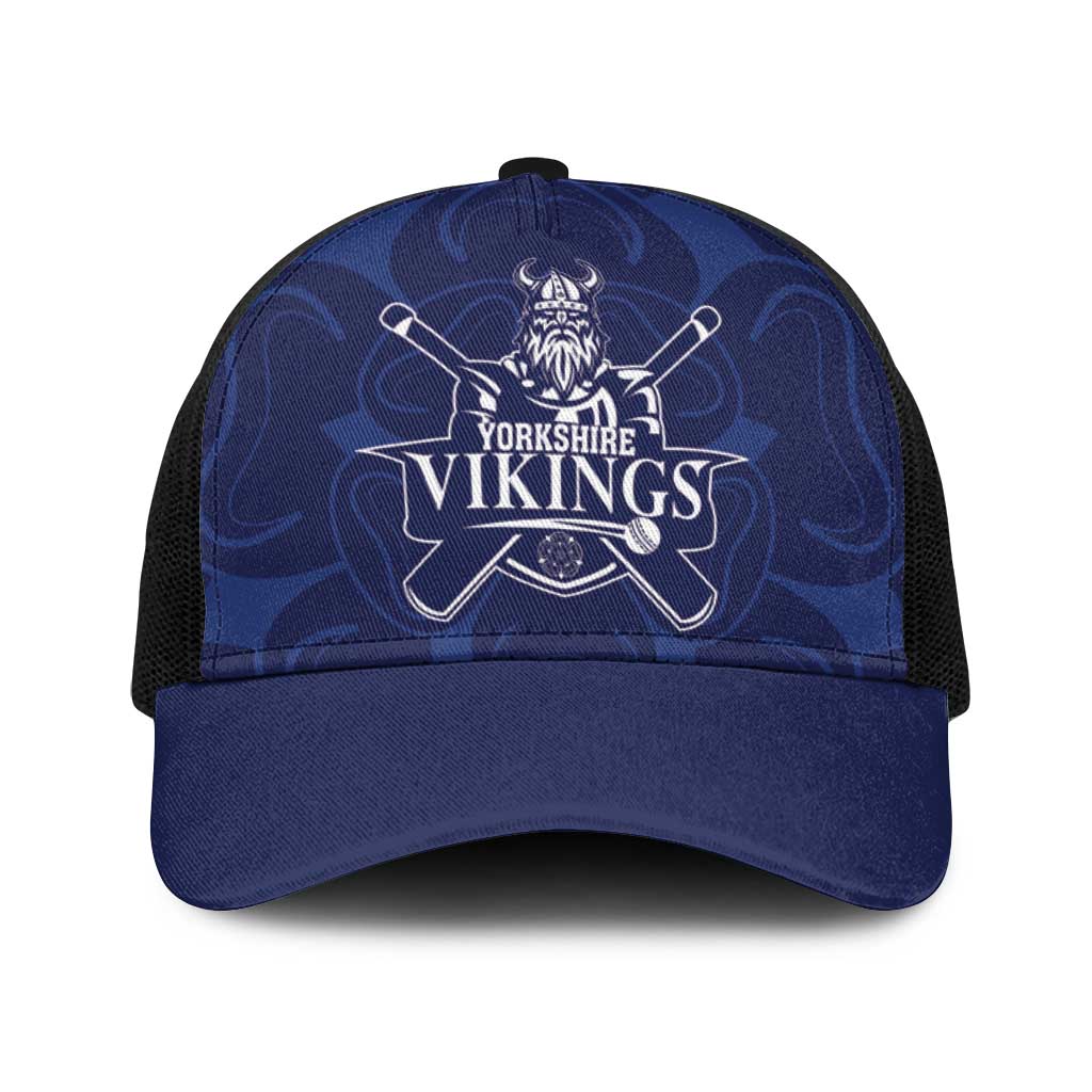 Yorkshire Vikings Cricket Baseball Net Cap White Rose of York Navy Version - Wonder Print Shop