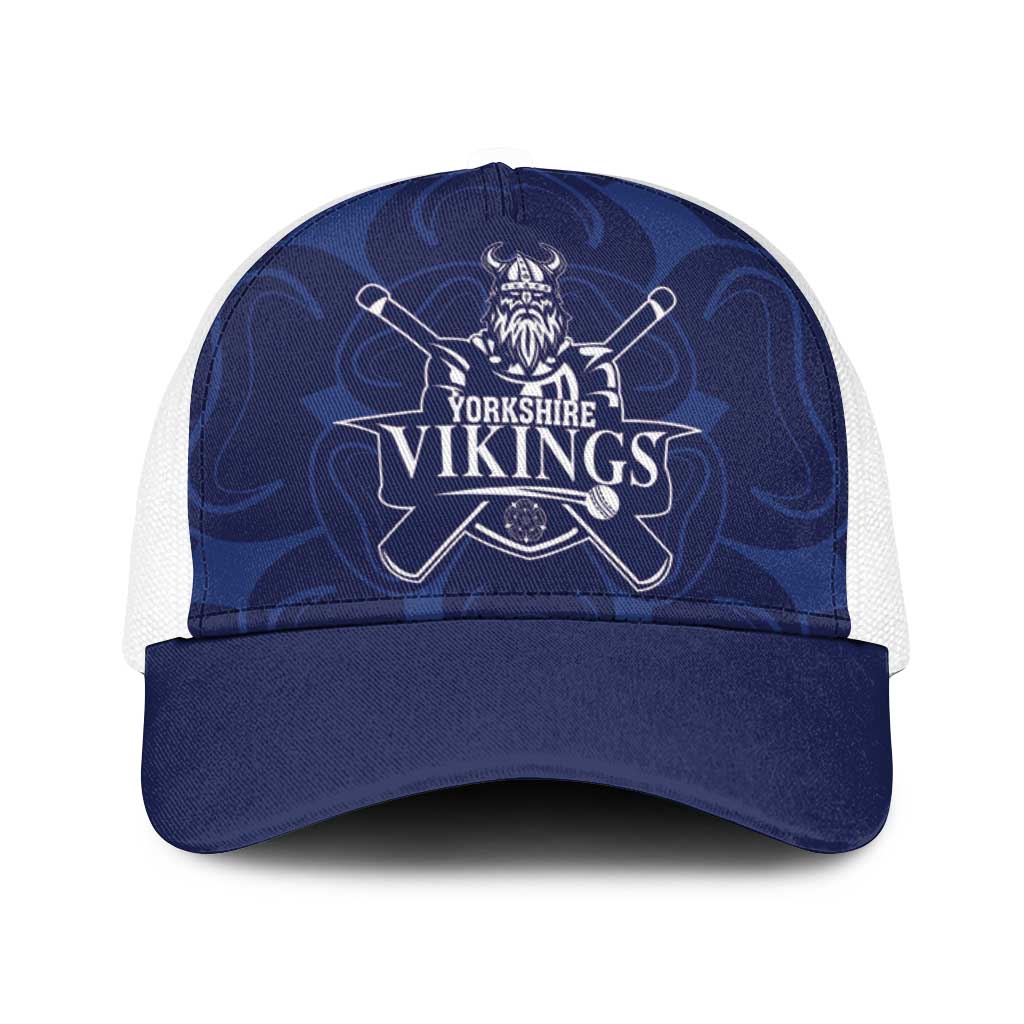 Yorkshire Vikings Cricket Baseball Net Cap White Rose of York Navy Version - Wonder Print Shop