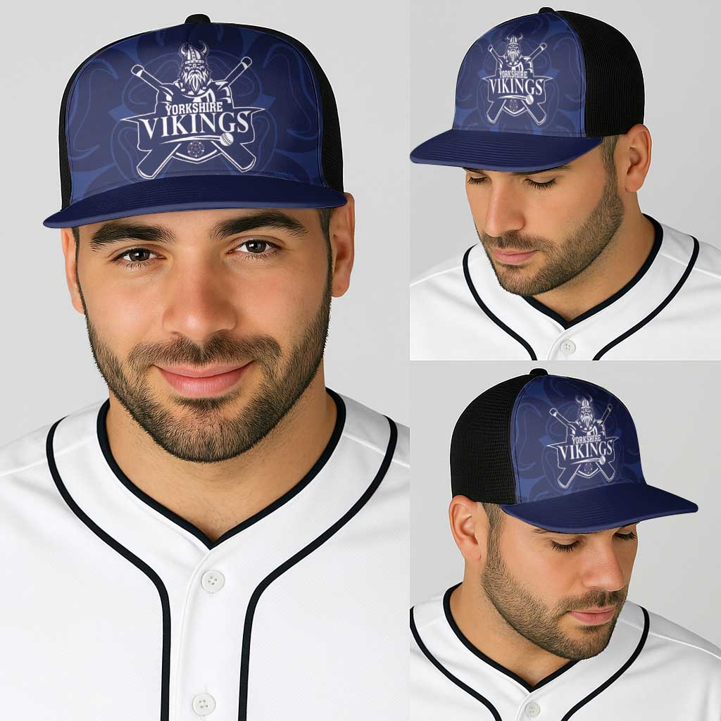 Yorkshire Vikings Cricket Baseball Net Cap White Rose of York Navy Version - Wonder Print Shop
