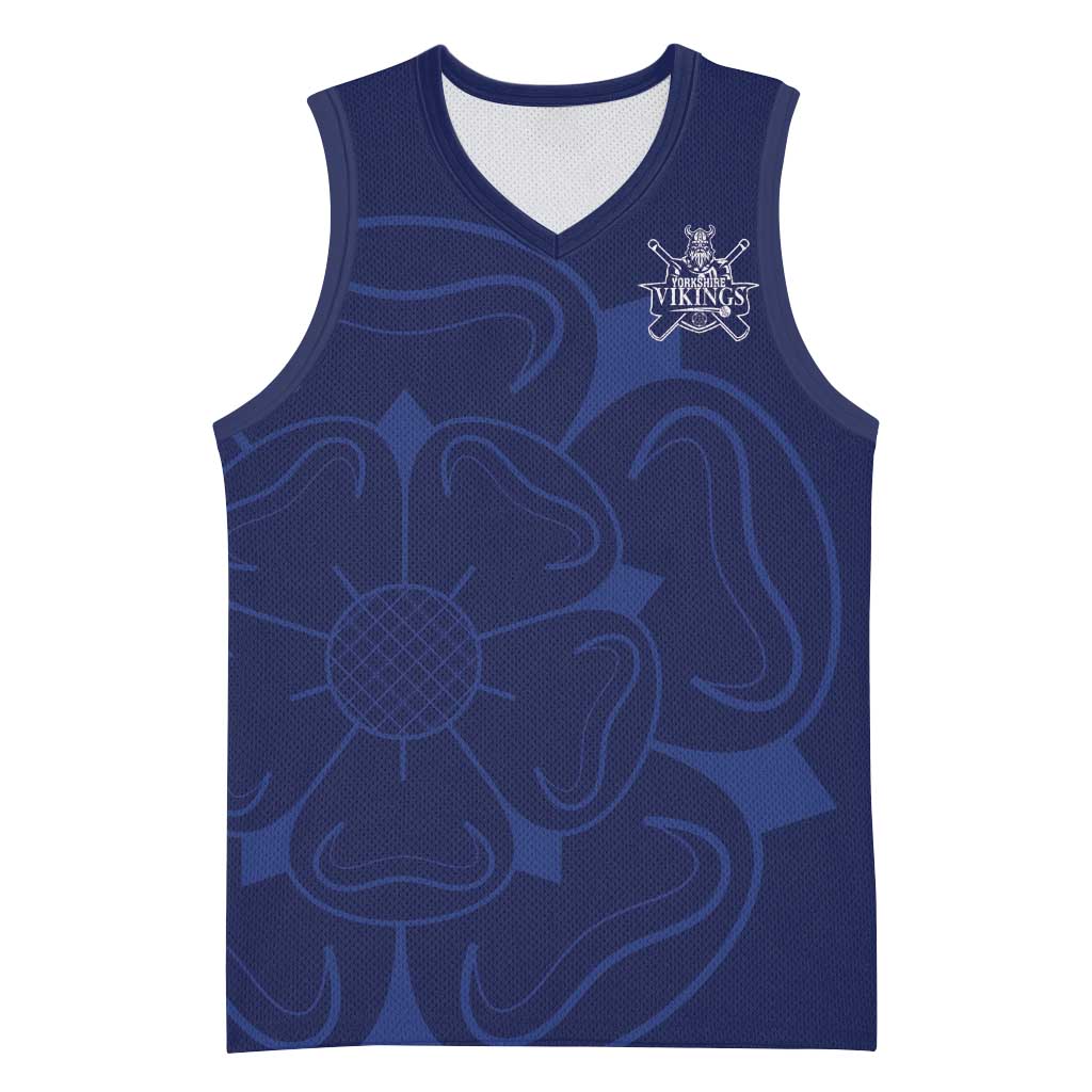 Custom Yorkshire Viking Spirit Basketball Jersey White Rose of York Navy Version - Wonder Print Shop