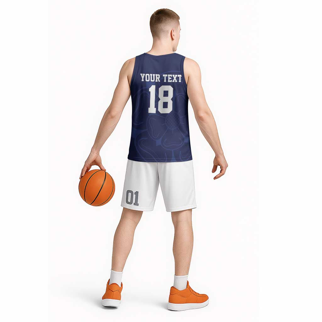 Custom Yorkshire Viking Spirit Basketball Jersey White Rose of York Navy Version - Wonder Print Shop