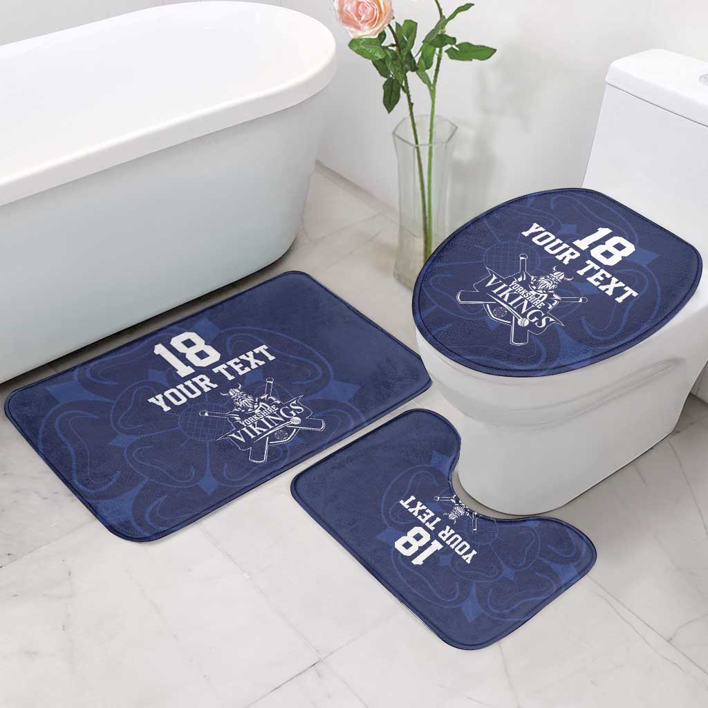 Custom Yorkshire Viking Spirit Bathroom Set White Rose of York Navy Version - Wonder Print Shop