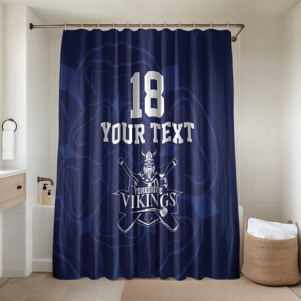 Custom Yorkshire Viking Spirit Bathroom Set White Rose of York Navy Version - Wonder Print Shop