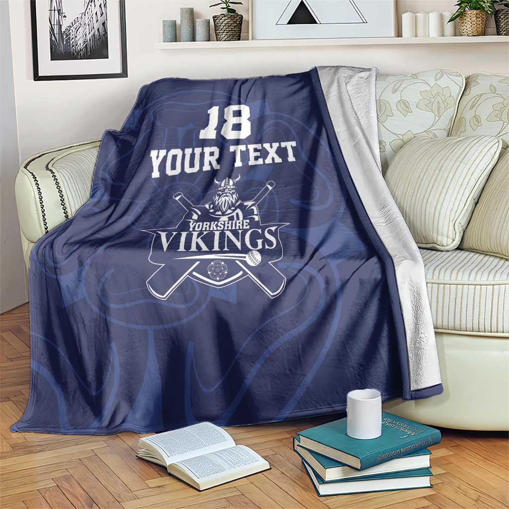 Custom Yorkshire Viking Spirit Blanket White Rose of York Navy Version - Wonder Print Shop